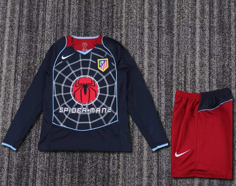 04 05 Atletico Madrid away long sleeves kids retro suit 04 05 马竞 客场 长袖 孩子 复古套装
