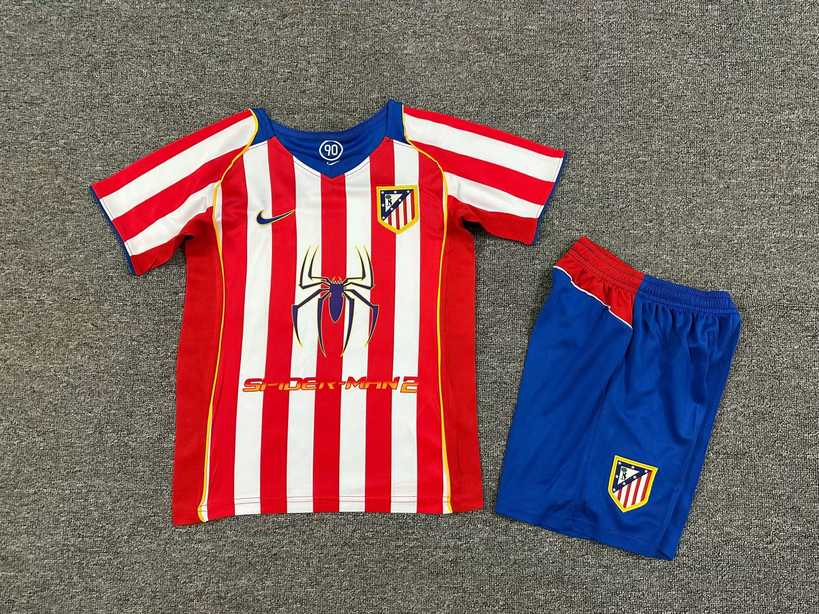 04 05 Atletico Madrid home kids retro suit 04 05 马竞 主场 孩子 复古套装