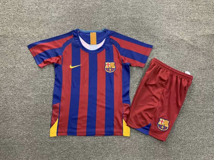 05 06 Barcelona home retro kids suit 05 06 巴萨 主场 复古 孩子套装