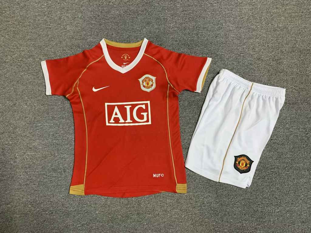 06 07 Man United Home Vintage Kids Set 06 07 曼联 主场 复古 孩子套装