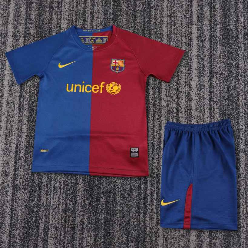 08 09 Barcelona Home League edition children's retro suit 08 09 巴萨 主场 联赛版 孩子 复古套