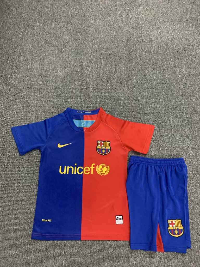08 09 Barcelona home retro kids suit 08 09 巴萨 主场 复古 孩子套装