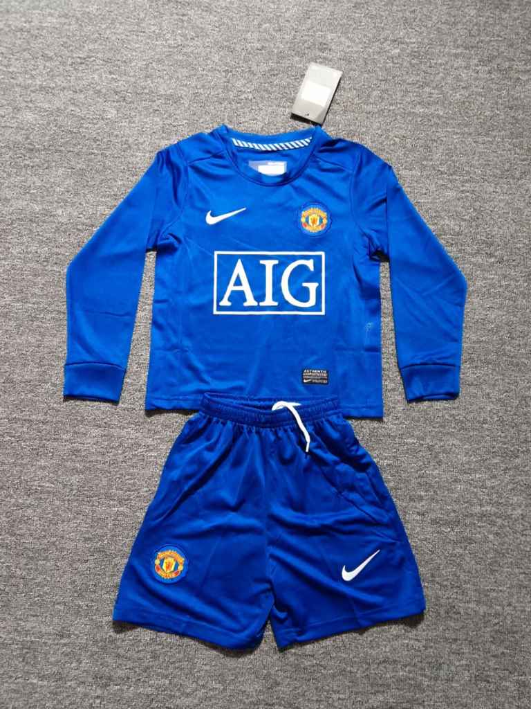 08 09 Man United third Away long sleeve retro kids suit 08 09 曼联 二客 长袖 复古 孩子套装