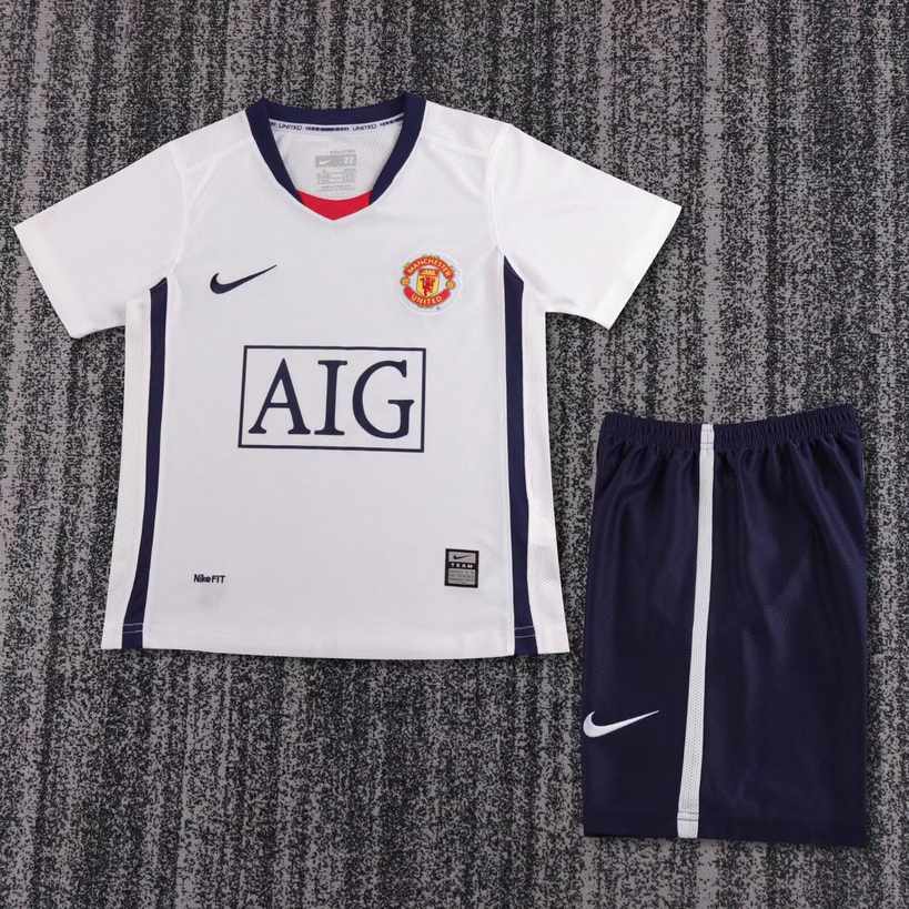 08 09 Man united away Prem league kid kits retro 08 09 曼联 客场 联赛版 孩子套装