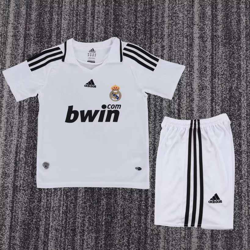 08 09 Real Madrid home retro kid kits 08 09 皇马 主场 儿童套装