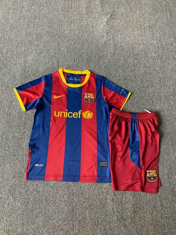 10 11 Barcelona home retro kids suit 10 11 巴萨 主场 复古 孩子套装