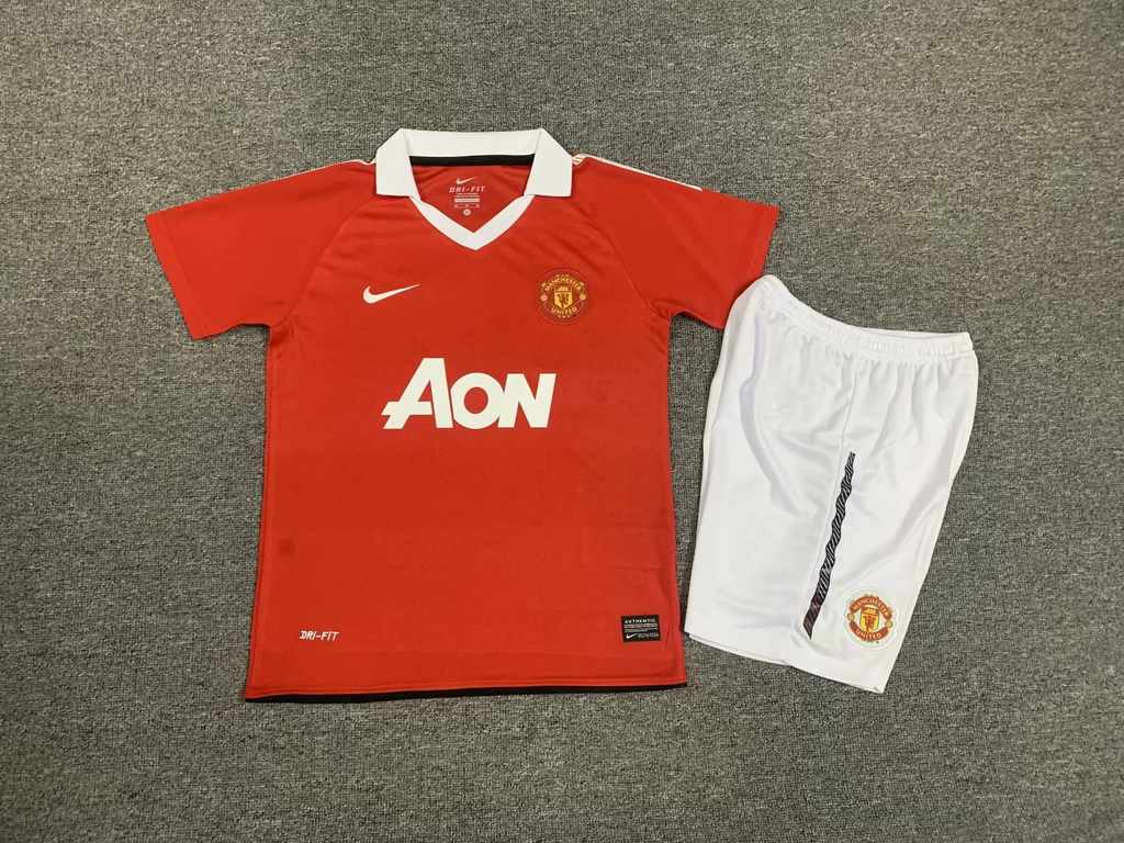 10 11 Man united home kid kits Retro 10 11 曼联 主场 儿童套装