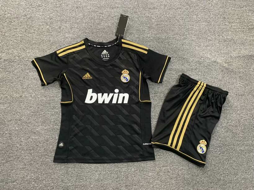 11 12 Real Madrid away black kid kits retro 11 12 皇马 客场 儿童套装 复古