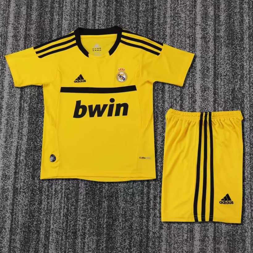 11 12 Real Madrid goalkeeper yellow kids kit Retro 11 12 皇马 守门员 儿童套装