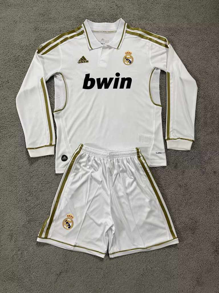 11 12 Real Madrid home kids retro suit Long sleeve 11 12 皇马 主场 长袖 儿童套装