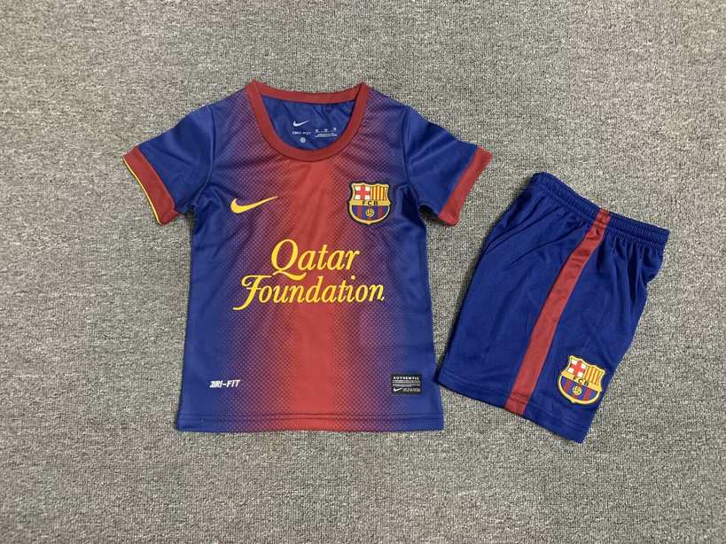 12 13 Barcelona home retro kids suit 12 13 巴萨 主场 复古 孩子套装