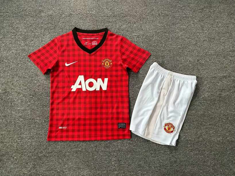 12 13 Man united home kid kits Retro 12 13 曼联 主场 儿童套装