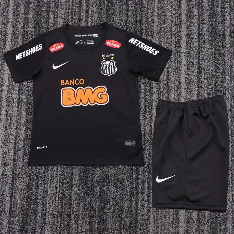 12 13 Santos black kids kit Retro 12 13 桑托斯 黑色 儿童套装