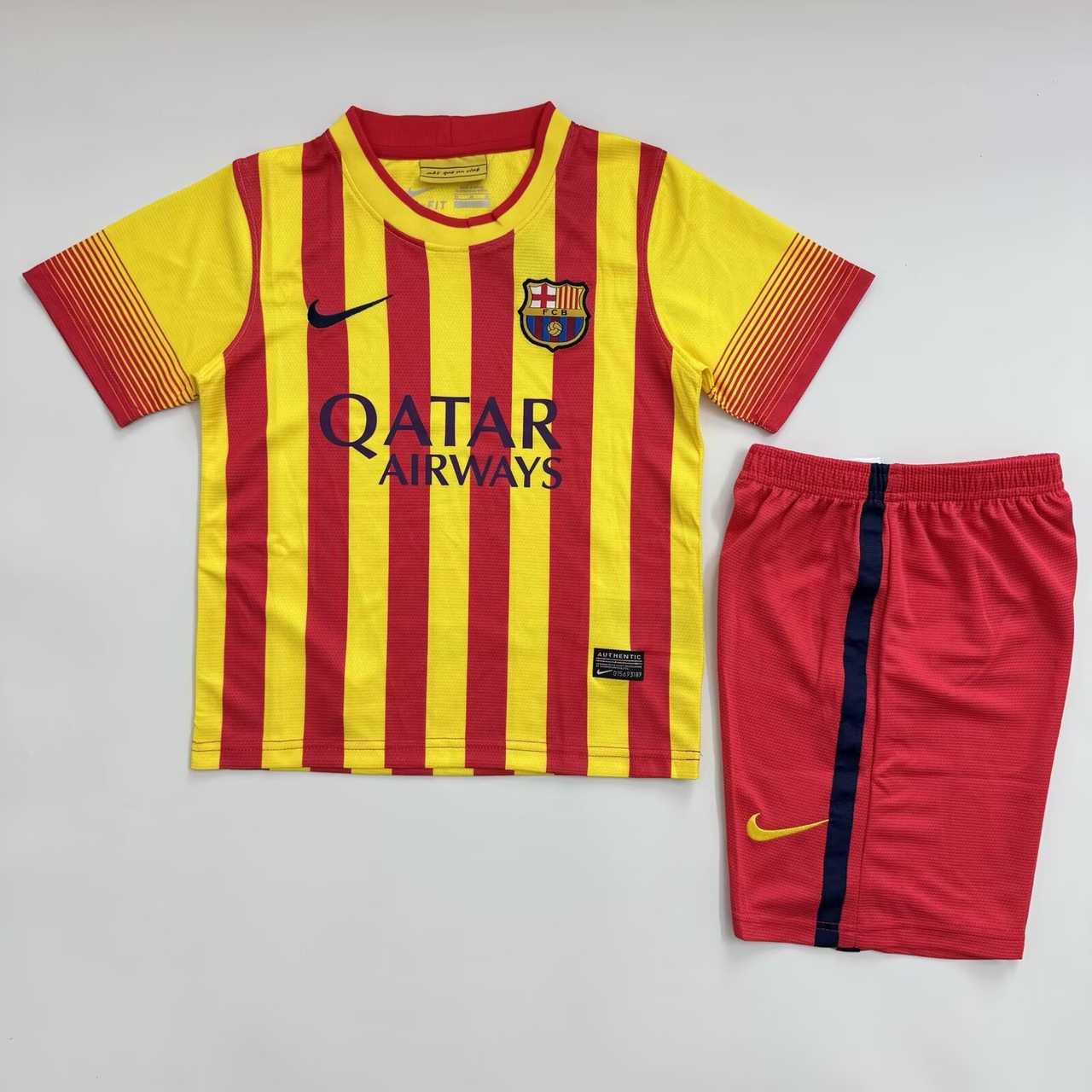 13 14 Barcelona away Kids retro suit 13 14 巴萨 客场 孩子 复古套装