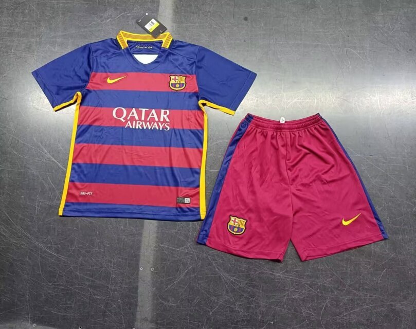 15 16 Barcelona Home Kids Set 15 16 巴萨 主场 孩子套装