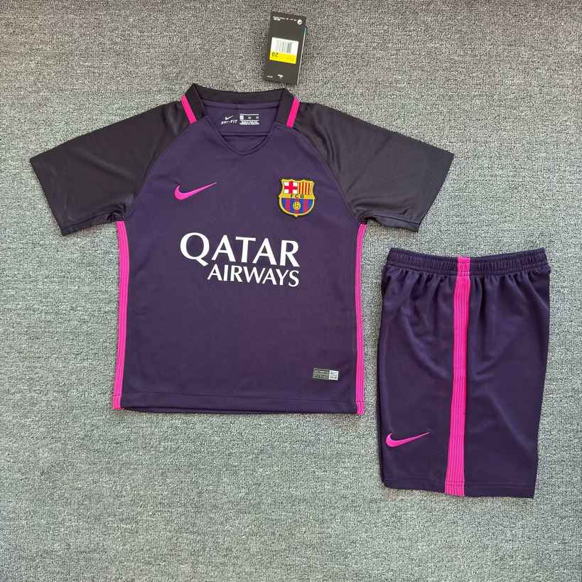 16 17 Barcelona Away Retro Kids Kit 16 17 巴萨 客场 复古 孩子套装