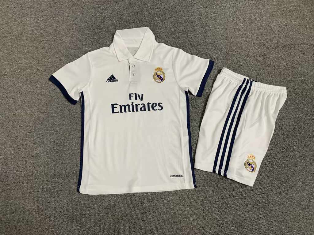 16 17 Real Madrid Home Vintage Kids Set 16 17 皇马 主场 复古 孩子套装