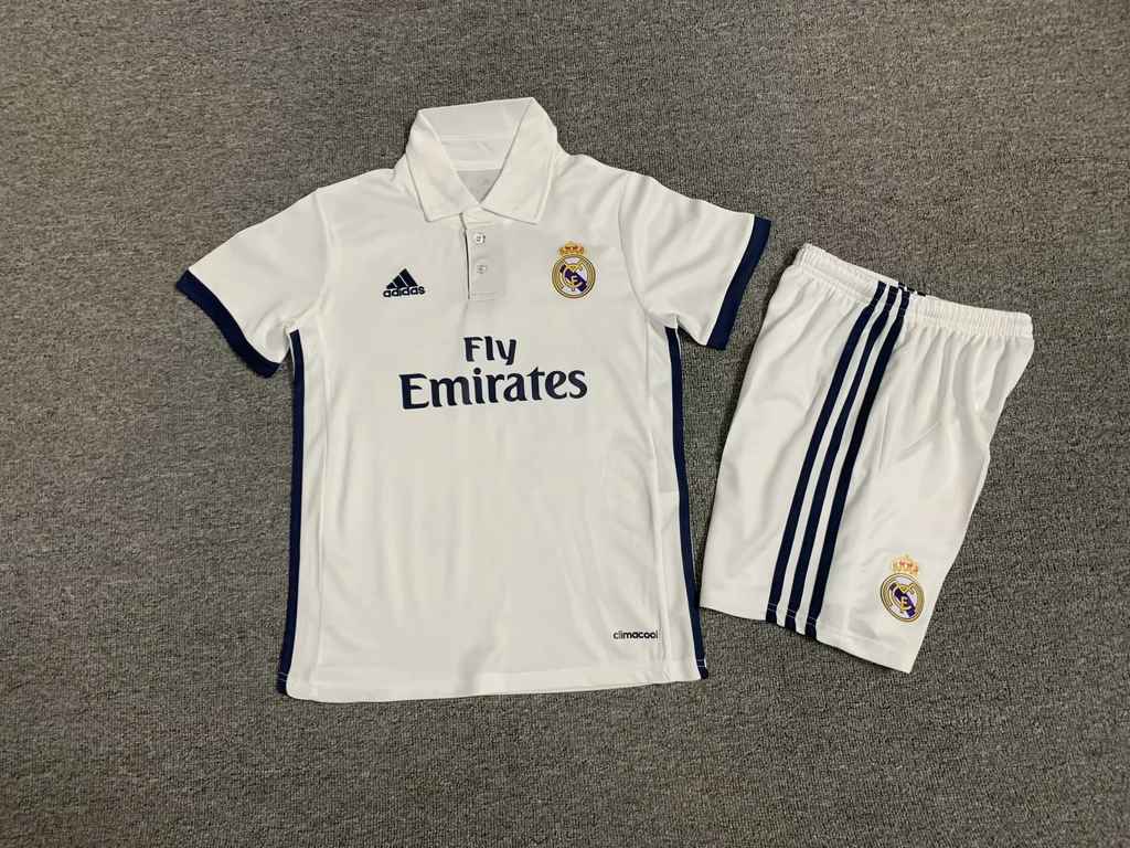 16 17 Real Madrid home kid kits Retro 16 17 皇马 主场 儿童套装