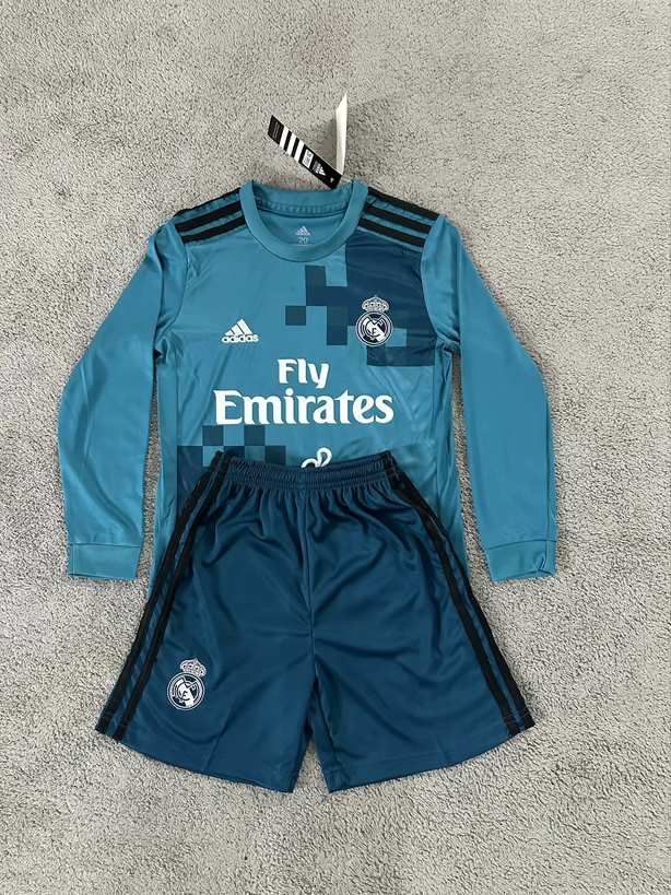 17 18 Real Madrid third away long sleeves kids kit Retro 17 18 皇马 二客 长袖 儿童套装