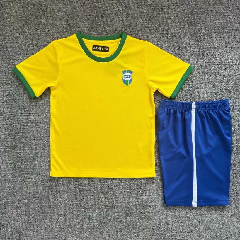 1970 Brazil home kids kit Retro 1970 巴西 主场 儿童套装
