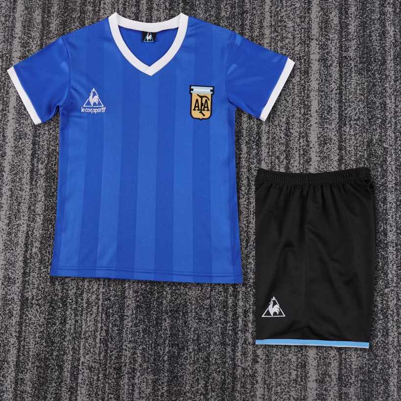 1986 Argentina away Kids retro suit 1986 阿根廷 客场 孩子 复古套装