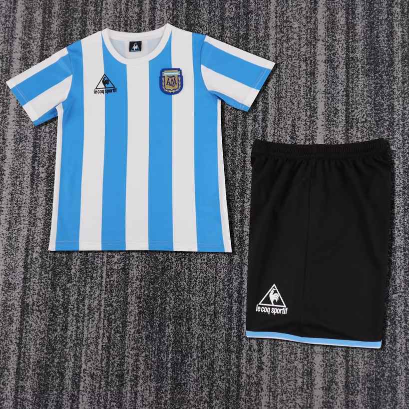 1986 Argentina home kids retro suit 1986 阿根廷 主场 孩子 复古套装