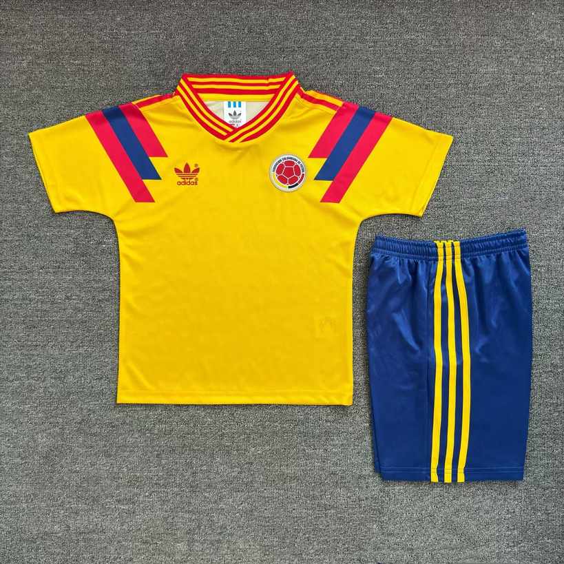 1990 Colombia Home Kids Retro Kit 1990 哥伦比亚 主场 孩子 复古套装