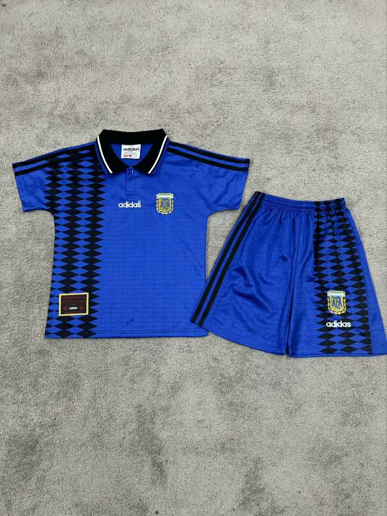 1994 Argentina away Maradona kids kit Retro 1994 阿根廷 马拉多纳 客场 儿童套装