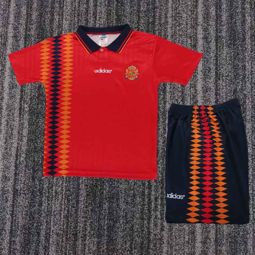 1994 Spain home kids kit Retro 1994 西班牙 主场 儿童套装