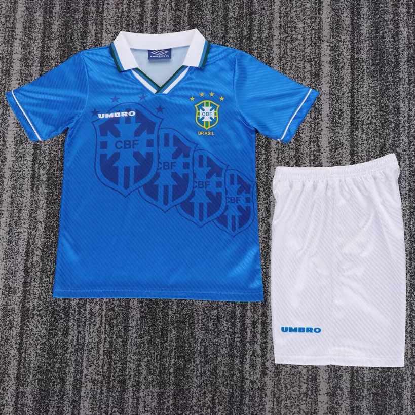1996 Brazil Away kid kits Retro 1996 巴西 客场 儿童套装