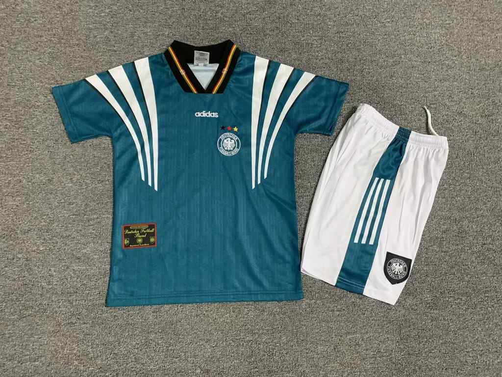 1996 Germany away kid kits Retro 96 德国 客场 儿童套装