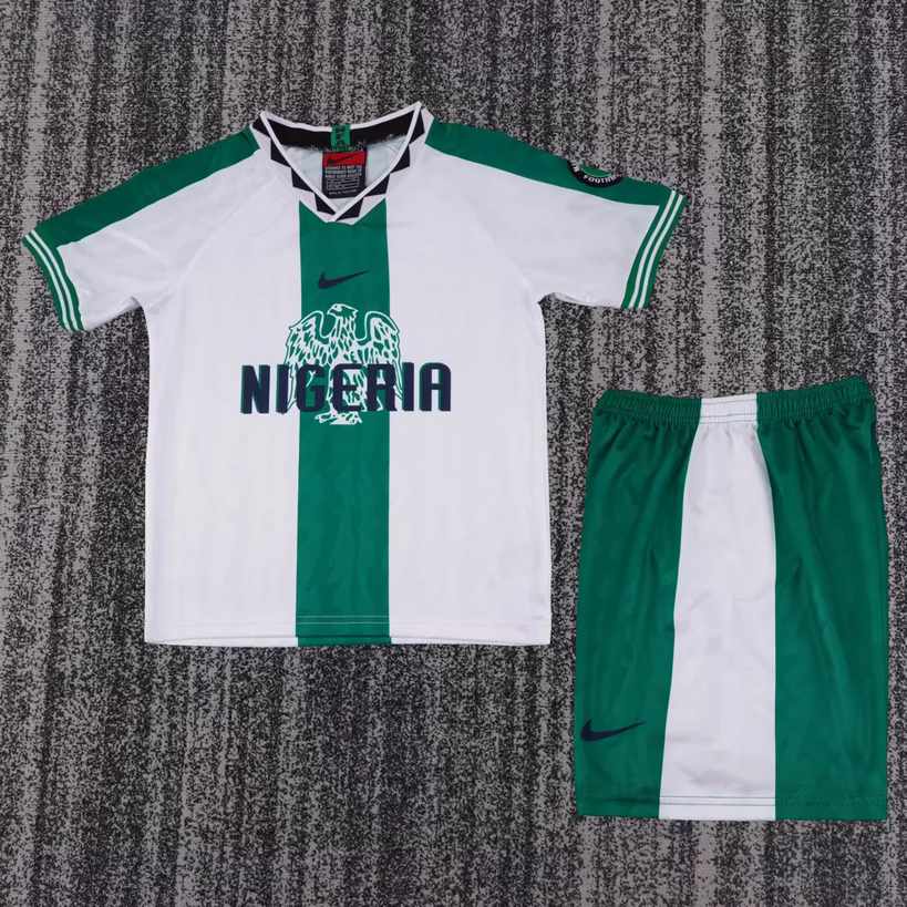 1996 Nigeria away kids kit Retro 1996 尼日利亚 客场 儿童套装