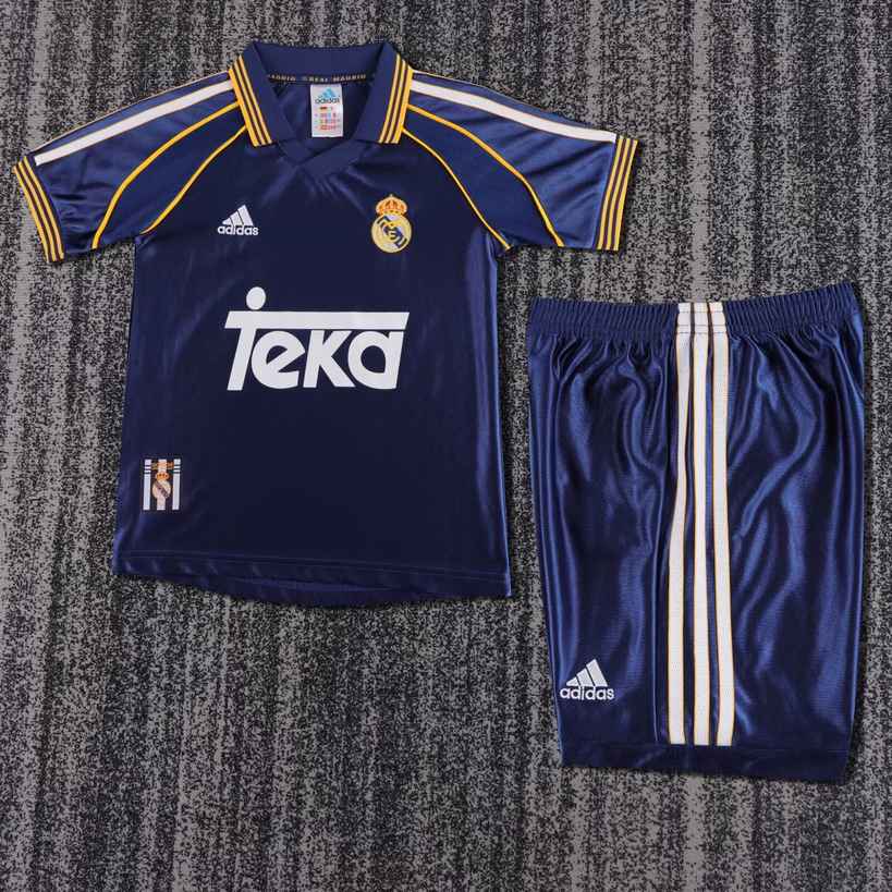 1998 00 Real Madrid third Away Kids Retro set 1998 00 皇马 二客 孩子 复古套装