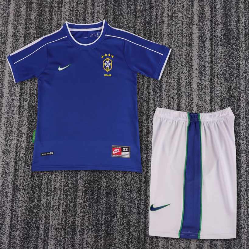 1998 Brazil away Kids retro suit 1998 巴西 客场 孩子 复古套装