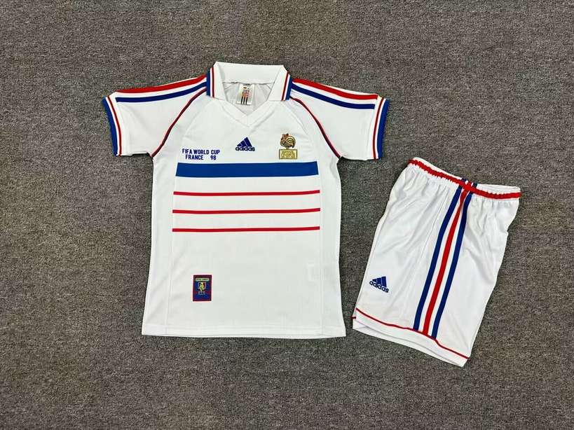 1998 France away kid kits 1998 法国 客场 复古 孩子套装