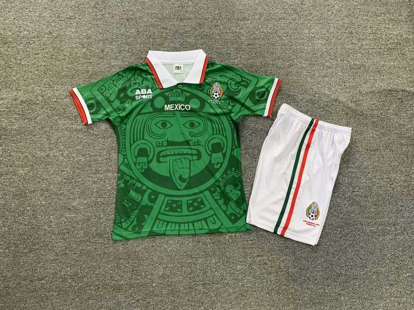 1998 Mexico home kid kits Retro 1998 墨西哥 主场 儿童套装