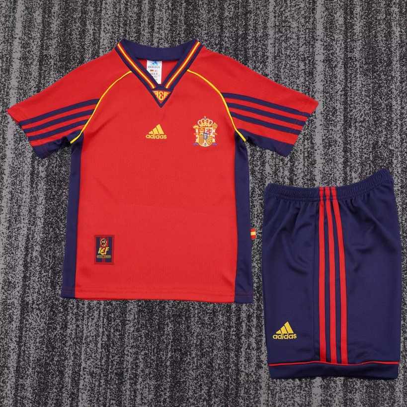 1998 Spain Home Retro Kids Kit 1998 西班牙 主场 复古 孩子套件