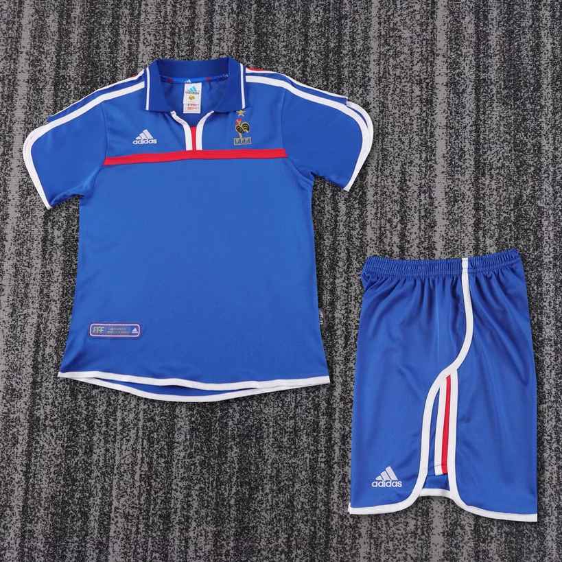 2000 France home kids retro suit 2000 法国 主场 孩子 复古套装