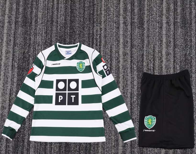 2001 03 Lisbon Home Retro Kids Kit Long Sleeves 2001 03 里斯本 主场 长袖 孩子套装