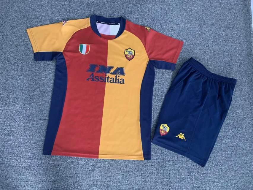 2001 2002 Roma Champions league home kids kit Retro 2001 02 罗马 儿童套装