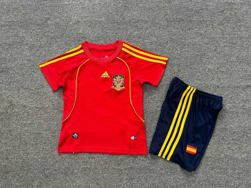 2008 Spain home kids kit Retro 2008 西班牙 主场 儿童套装