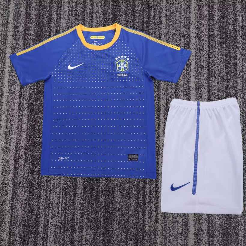 2010 Brazil Away Kids Retro Set 2010 巴西 客场 孩子 复古套装