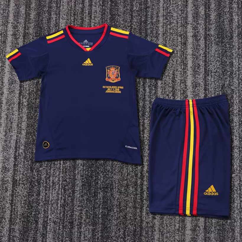 2010 Spain away Kids retro set 2010 西班牙 客场 孩子套装