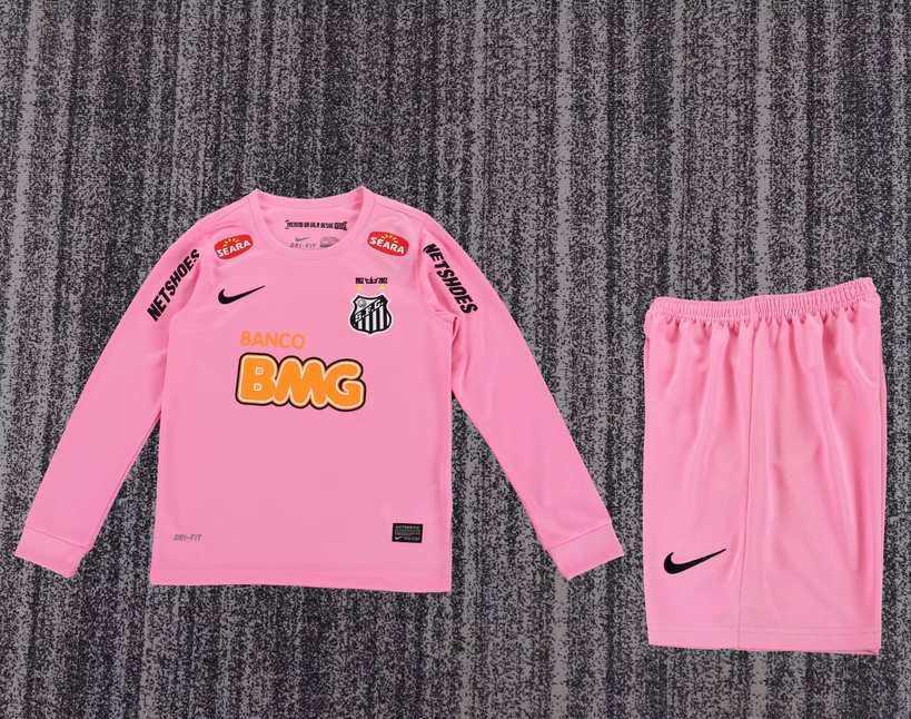 2013 Santos Pink Long Sleeve Children's Set 2013 桑托斯 粉色 长袖 孩子套件