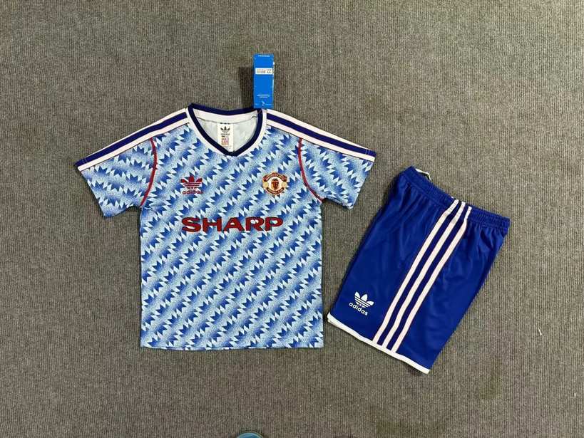 90 92 Man united away kids kit Retro 90 92 曼联 客场 儿童套装