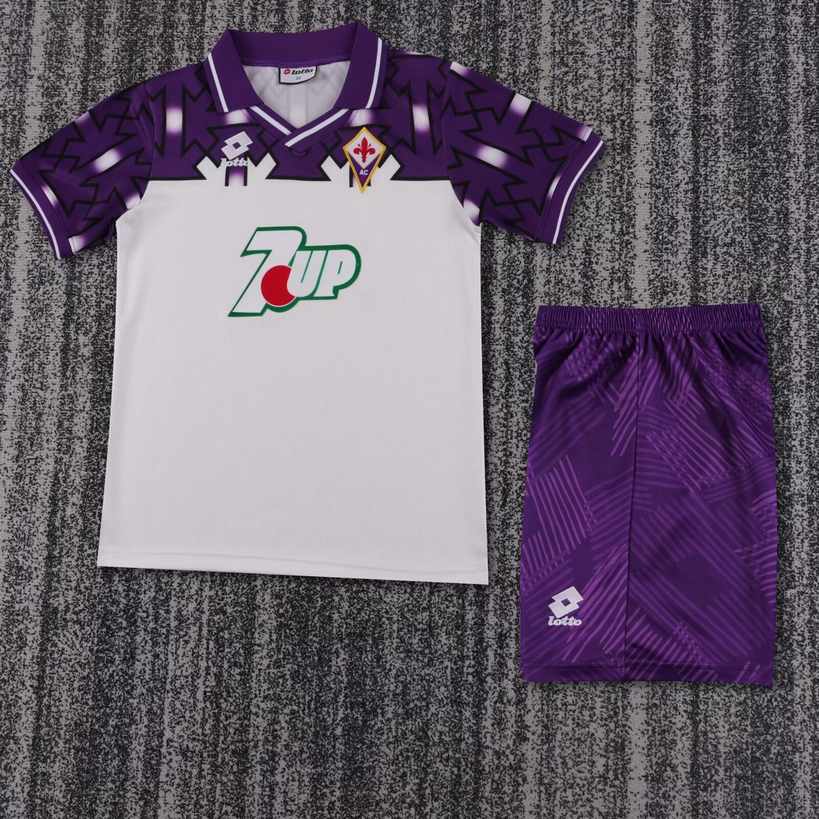 92 93 Fiorentina away retro kid kits 92 93 佛罗伦萨 客场 孩子 复古套装