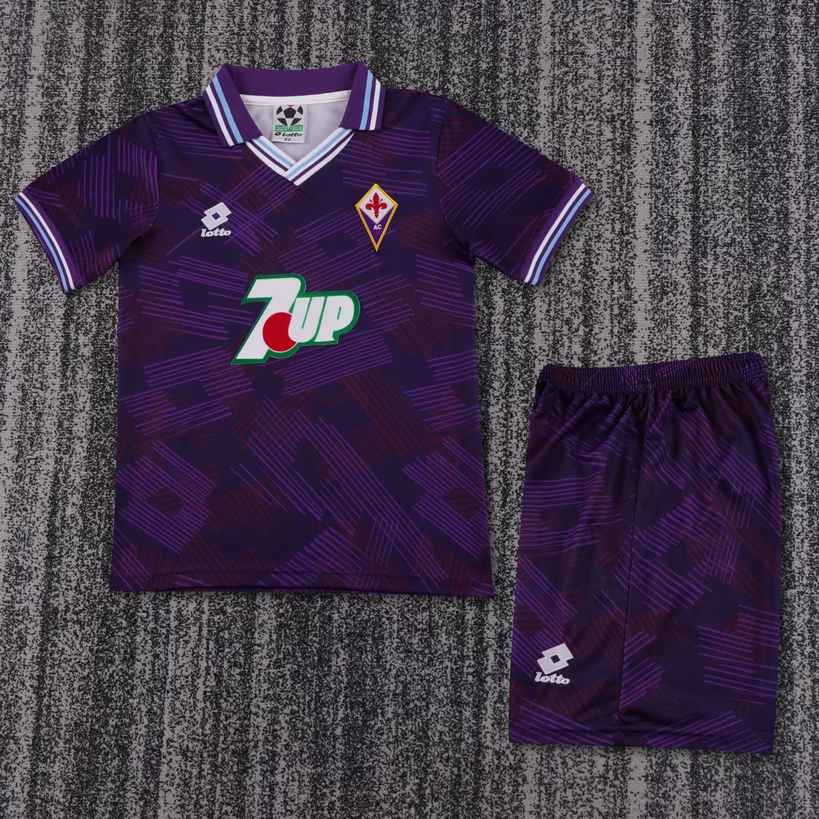 92 93 Fiorentina home retro kid kits 92 93 佛罗伦萨 主场 孩子 复古套装
