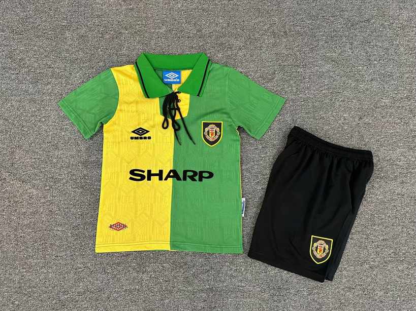 92 94 Man United Away Kids Retro Kit 92 94 曼联 客场 孩子 复古套装