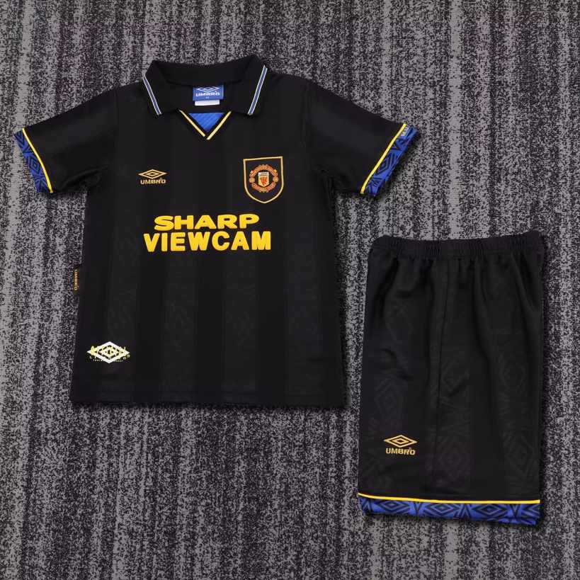 93 94 Man united away retro kid kits 93 94 曼联 客场 复古 孩子套装
