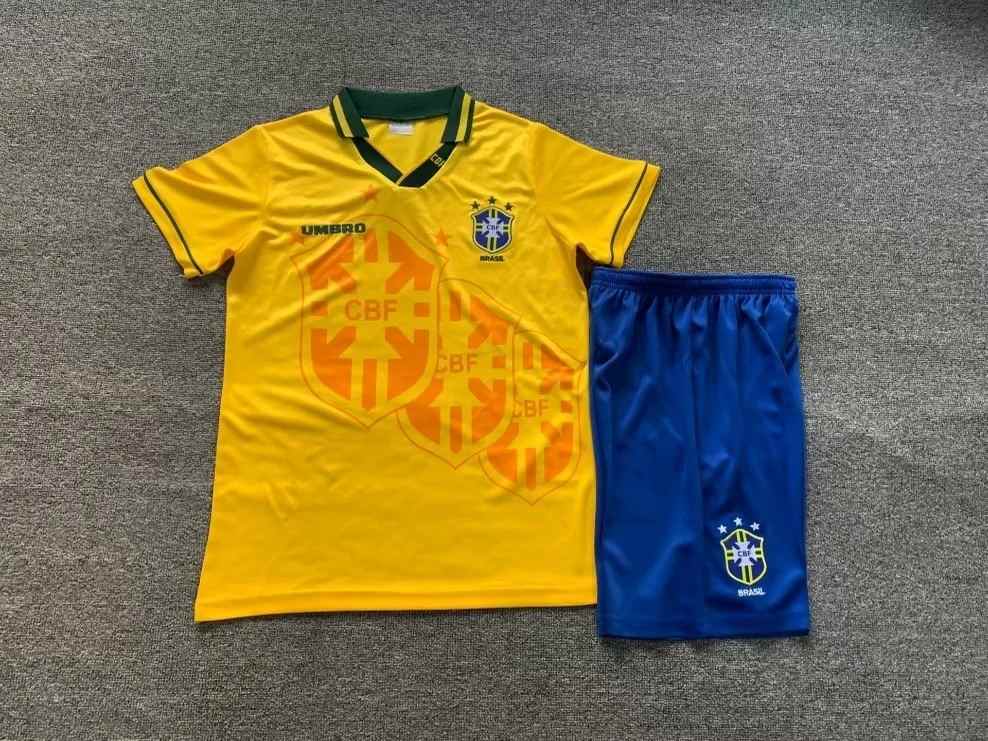 94 Brazil home kid kits Retro 94 巴西 主场 儿童套装 复古